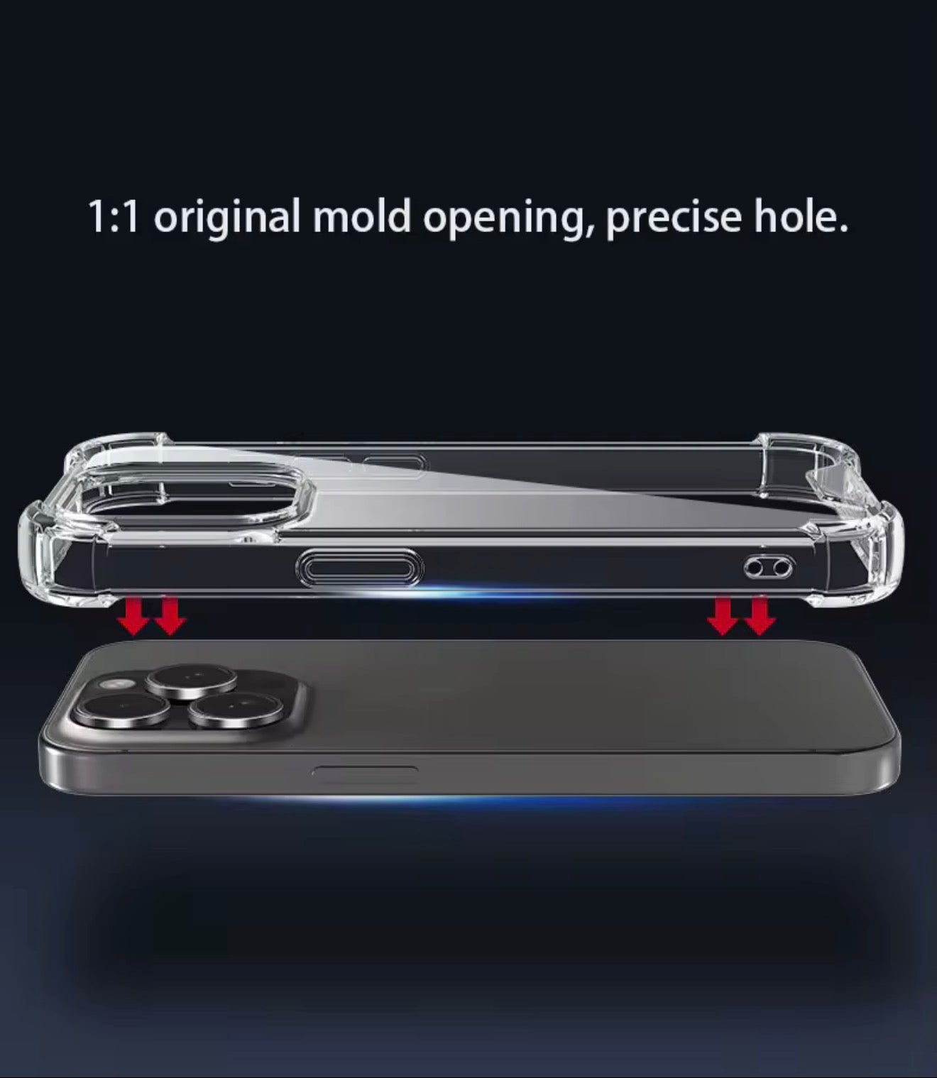 Anti-shock Corner Protective 1.5MM Soft TPU Hard PC Clear Phone Case for iPhone